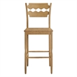 Jax Oak Wood Bar Stool With Wavy Razor Back in Weathered Oak