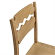 Jax Oak Wood Bar Stool With Wavy Razor Back in Weathered Oak