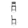 Jax Oak Wood Counter Stool With Wavy Razor Back in Black