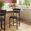 Jax Oak Wood Counter Stool With Wavy Razor Back in Black