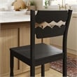 Jax Oak Wood Counter Stool With Wavy Razor Back in Black