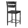 Jax Oak Wood Counter Stool With Wavy Razor Back in Black