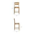 Jax Oak Wood Counter Stool With Wavy Razor Back in Weathered Oak