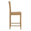 Jax Oak Wood Counter Stool With Wavy Razor Back in Weathered Oak