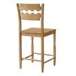 Jax Oak Wood Counter Stool With Wavy Razor Back in Weathered Oak
