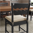 Jax Oak Wood Dining Chair Wavy Razor Back and Cushion in Black Oatmeal Stripe