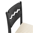 Jax Oak Wood Dining Chair Wavy Razor Back and Cushion in Black Oatmeal Stripe