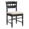 Jax Oak Wood Dining Chair Wavy Razor Back and Cushion in Black Oatmeal Stripe