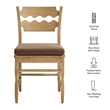 Jax Oak Wood Dining Chair Wavy Razor Back and Cushion in Weathered Oak Cocoa