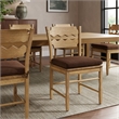 Jax Oak Wood Dining Chair Wavy Razor Back and Cushion in Weathered Oak Cocoa