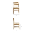 Jax Oak Wood Dining Chair Wavy Razor Back and Cushion in Weathered Oak Linen