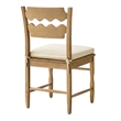 Jax Oak Wood Dining Chair Wavy Razor Back and Cushion in Weathered Oak Linen
