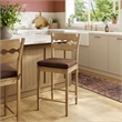 Jax Oak Wood Counter Stool Wavy Razor Back and Cushion in Weathered Oak Cocoa