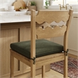 Jax Oak Wood Counter Stool Wavy Razor Back and Cushion in Weathered Oak Sage