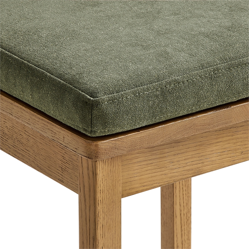 Jax Oak Wood Counter Stool Wavy Razor Back and Cushion in Weathered Oak Sage