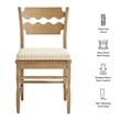 Jax Oak Wood Dining Chair Razor Back and Cushion in Weathered Oak Oatmeal Stripe
