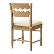 Jax Oak Wood Dining Chair Razor Back and Cushion in Weathered Oak Oatmeal Stripe