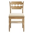 Jax Oak Wood Dining Chair Razor Back and Cushion in Weathered Oak Oatmeal Stripe