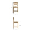 Jax Oak Wood Counter Stool Razor Back and Cushion inWeathered Oak Oatmeal Stripe