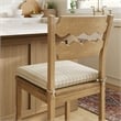 Jax Oak Wood Counter Stool Razor Back and Cushion inWeathered Oak Oatmeal Stripe