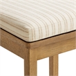 Jax Oak Wood Counter Stool Razor Back and Cushion inWeathered Oak Oatmeal Stripe