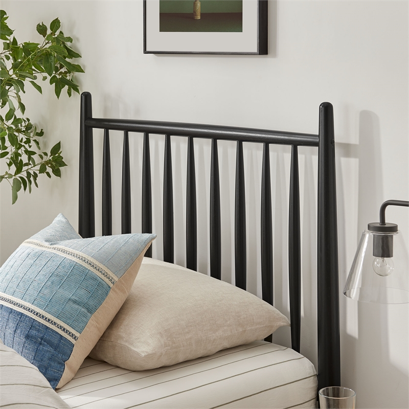 Zane Twin Size Spindle Bed Frame in Black