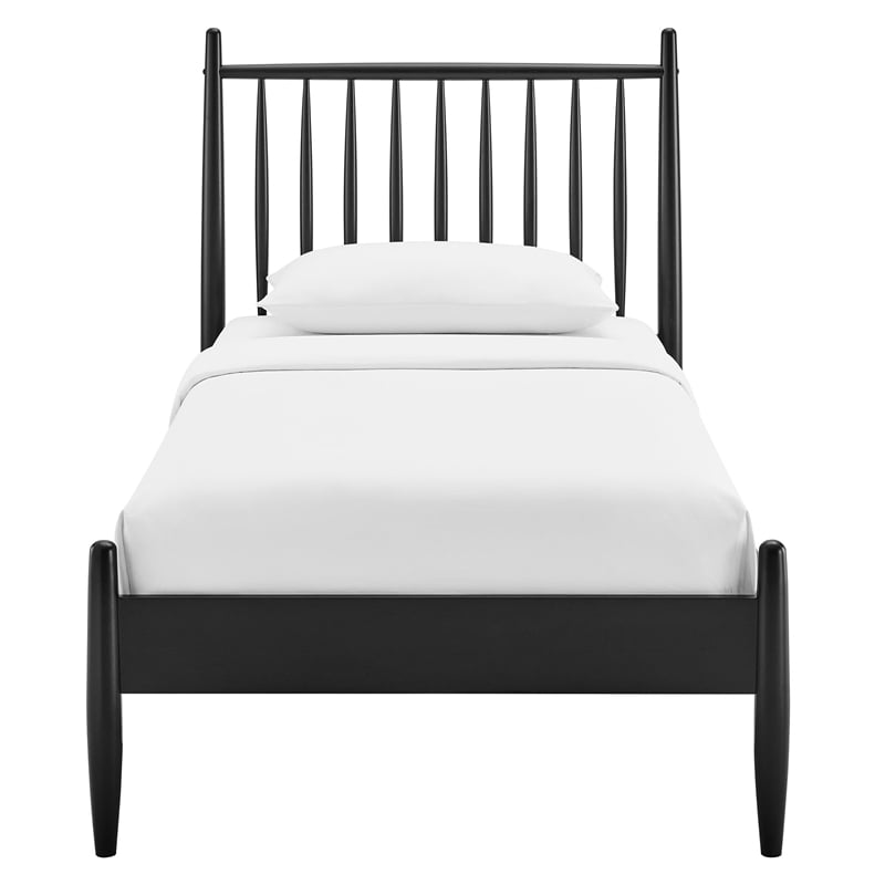 Zane Twin Size Spindle Bed Frame in Black