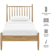 Zane Twin Size Spindle Bed Frame in Light Oak