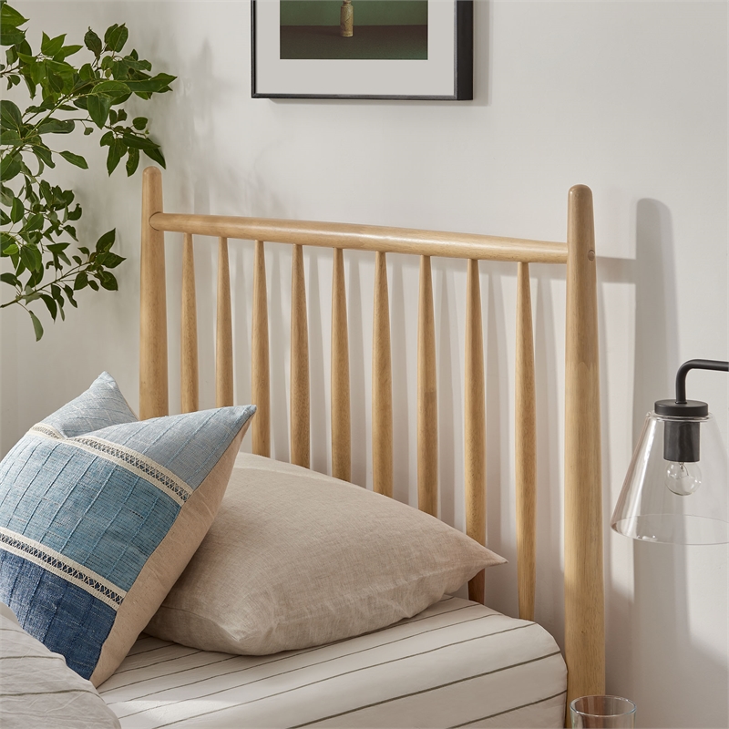 Zane Twin Size Spindle Bed Frame in Light Oak