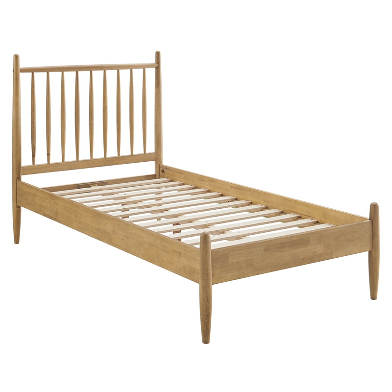 Zane Twin Size Spindle Bed Frame in Light Oak