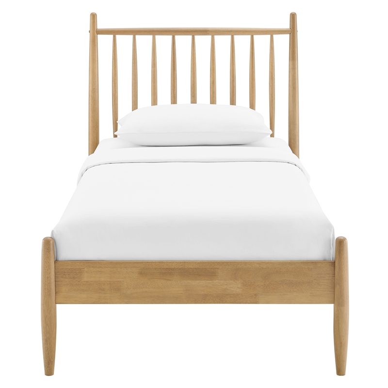 Zane Twin Size Spindle Bed Frame in Light Oak