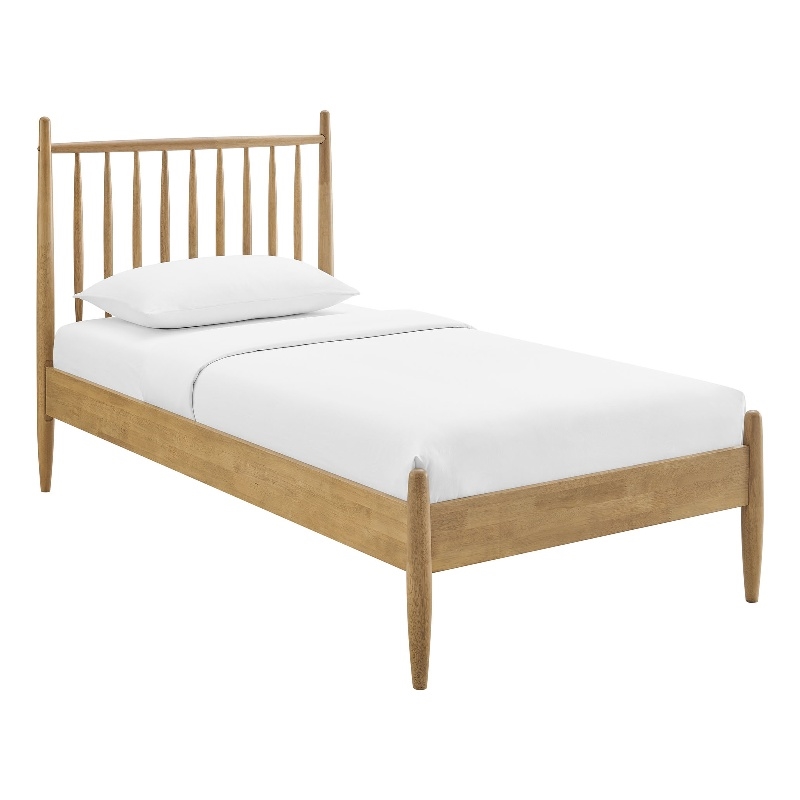 Zane Twin Size Spindle Bed Frame in Light Oak