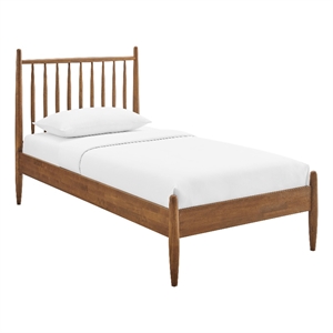 Zane Twin Size Spindle Bed Frame in Walnut