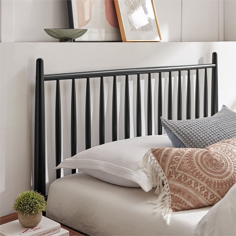 Zane Full Size Spindle Bed Frame in Black