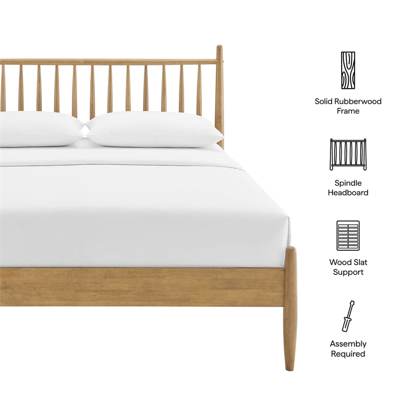 Zane Full Size Spindle Bed Frame in Light Oak