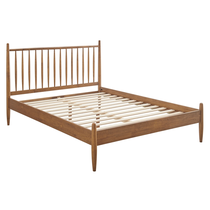 Zane Full Size Spindle Bed Frame in Walnut