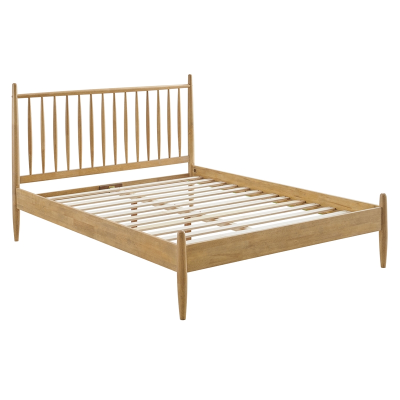 Zane Queen Size Spindle Bed in Light Oak