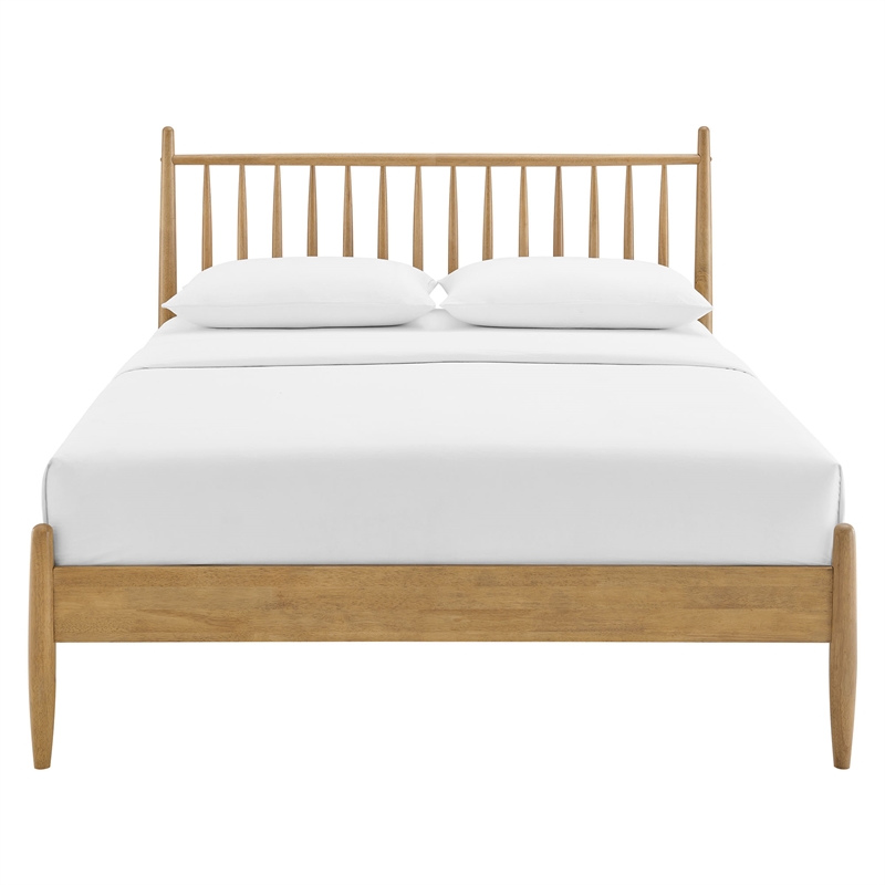 Zane Queen Size Spindle Bed in Light Oak