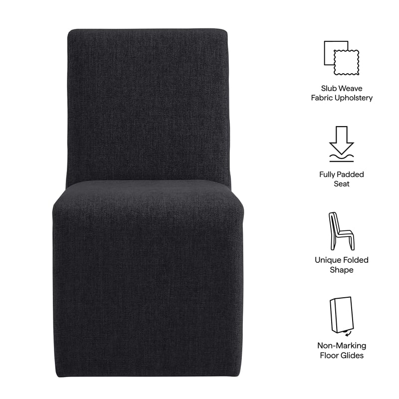 Emory Fabric Upholstered Dining Side Chair in Ebony