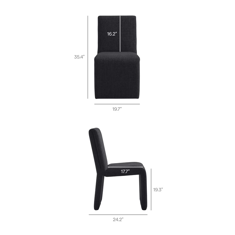 Emory Fabric Upholstered Dining Side Chair in Ebony
