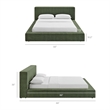 Luma Chenille Upholstered King Platform Bed Frame in Eucalyptus