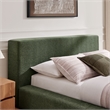Luma Chenille Upholstered King Platform Bed Frame in Eucalyptus