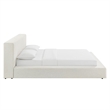 Luma Chenille Upholstered King Platform Bed Frame in Ivory Fabric