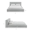 Luma Chenille Upholstered King Platform Bed Frame in Light Gray Fabric