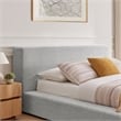 Luma Chenille Upholstered King Platform Bed Frame in Light Gray Fabric