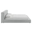 Luma Chenille Upholstered King Platform Bed Frame in Light Gray Fabric