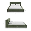 Luma Chenille Upholstered Queen Platform Bed Frame in Eucalyptus