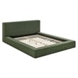 Luma Chenille Upholstered Queen Platform Bed Frame in Eucalyptus