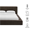 Luma Chenille Upholstered Queen Platform Bed Frame in Java
