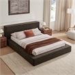 Luma Chenille Upholstered Queen Platform Bed Frame in Java